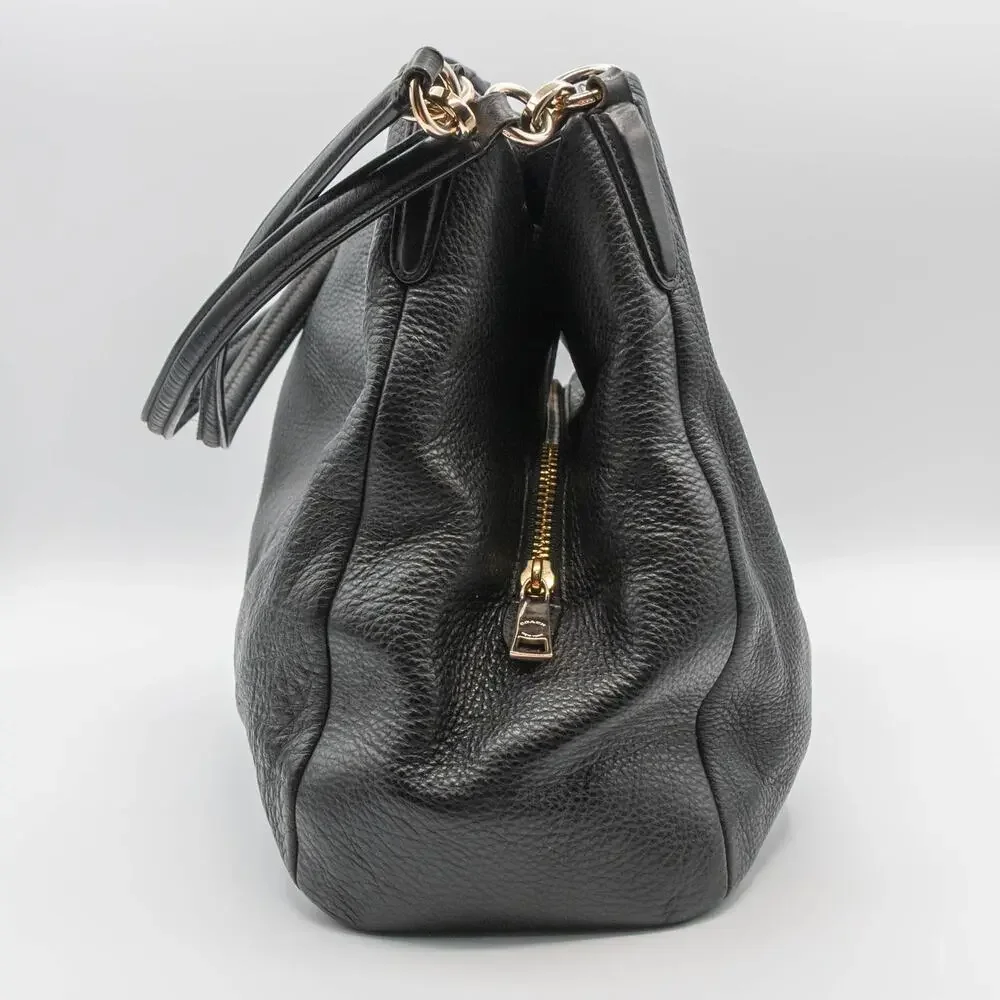 Large Black Leather Satchel Bag COACH Madison Phoebe Shoulder Bag Handbag #35723 - Picture 4 of 10